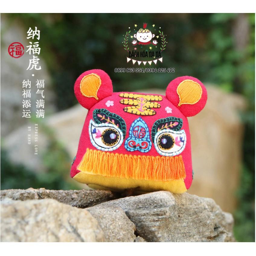 Túi thêu DIY tự làm BỘ KIT TỰ THÊU TÚI THƠM NGŨ HỔ PHÁT TÀI - Nana Shop Handmade