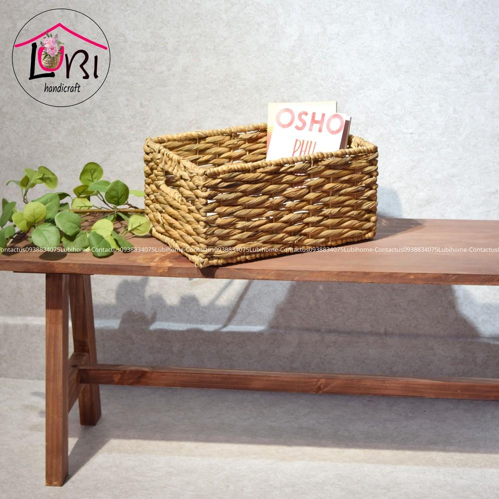 - LB080 Sọt lục bình hình chữ nhật đựng đồ mộc mạc