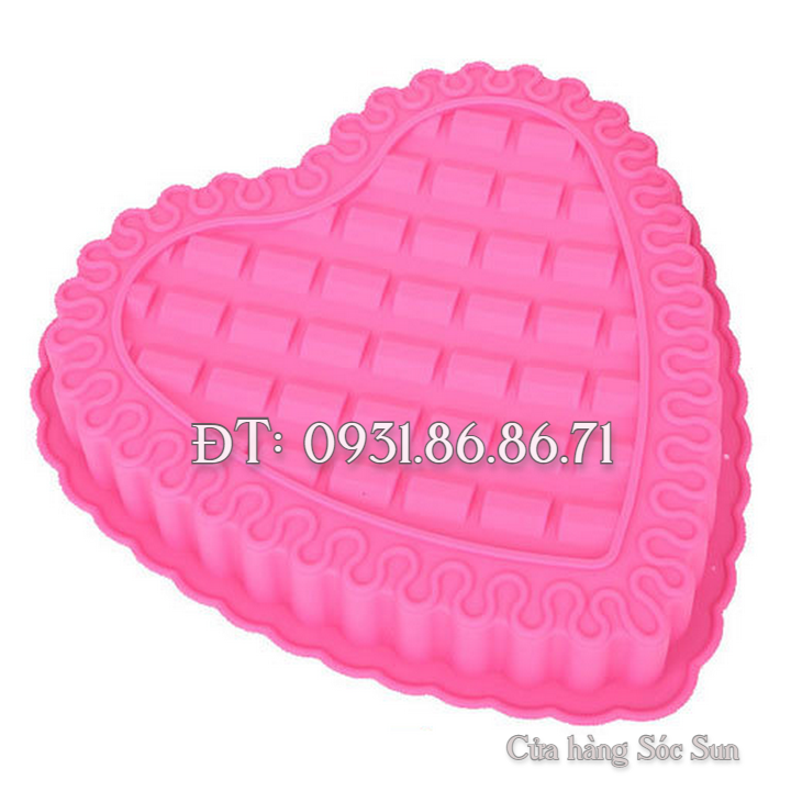 Khuôn silicon trái tim đan xen loại 24 cm – Mã số 1105