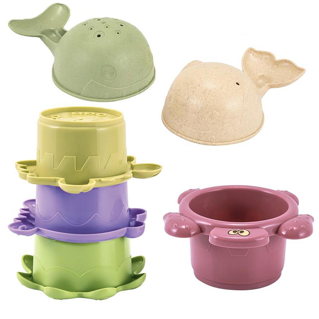 6x Plastic Stacking Cups Toy Stacking Cups Game Toy for Baby Kids Childrens
