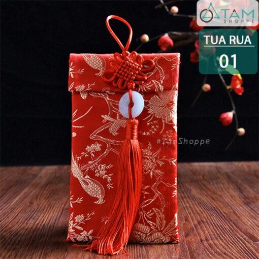 SET 2 Bao lì xì đám cưới vải đỏ cao cấp