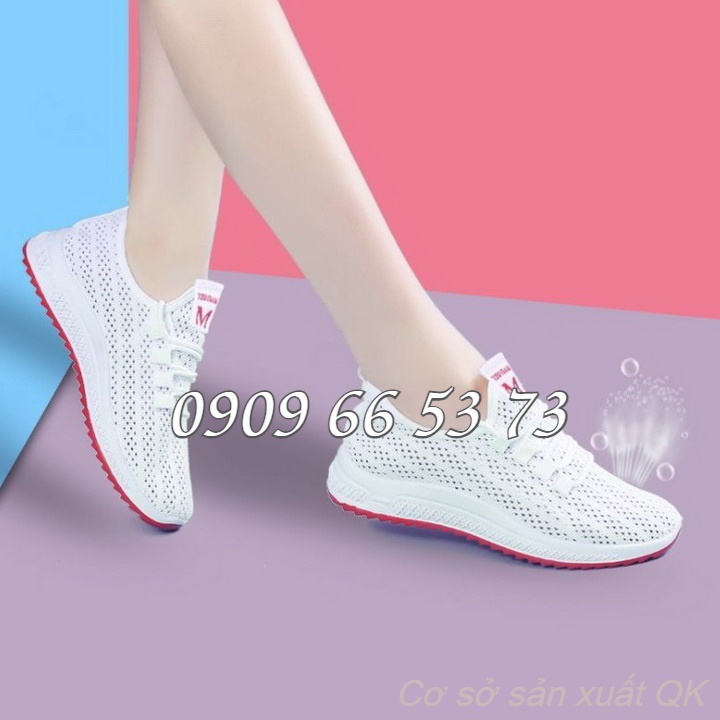 Giày sneaker Nữ thời trang du lịch dạng lưới thoáng khí, đế mềm - Giày thể thao, giày đi bộ - Mã số 1828