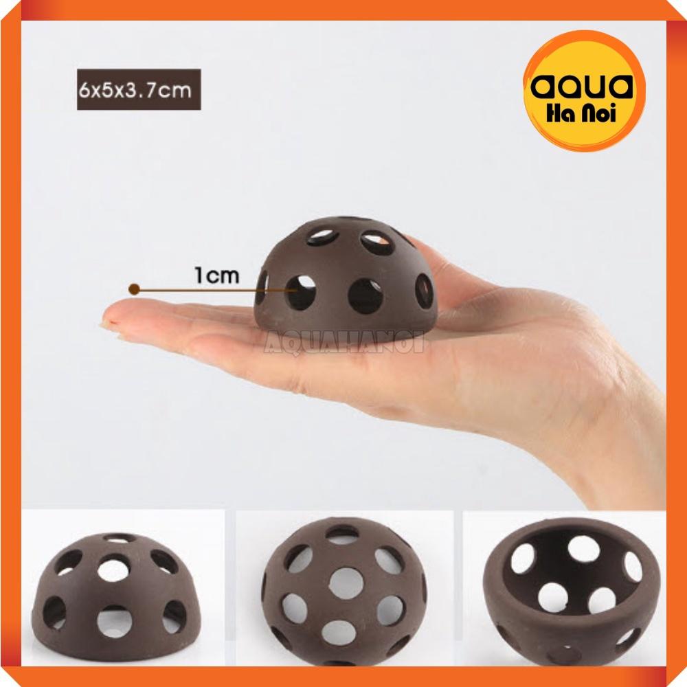 Đồ chơi tép cảnh bằng gốm - Bán cầu có lỗ - 6*5*3.7 cm - Trang trí hồ cá tép cảnh, giúp tép trú ẩn xả stress