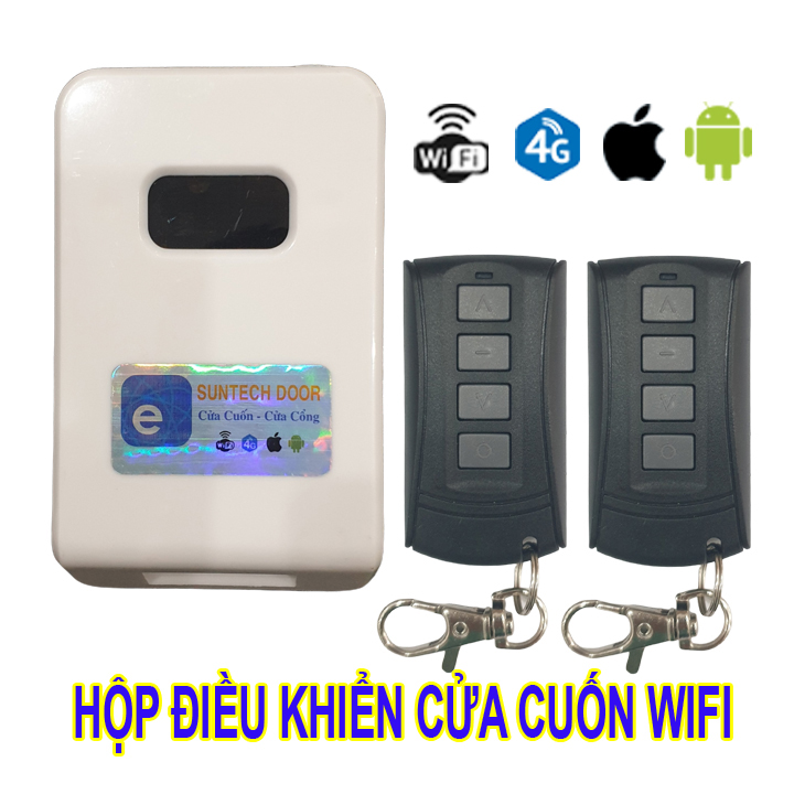 Hộp điều khiển cửa cuốn bằng điện thoại kết nối wifi (mô tơ xích 220VAC)