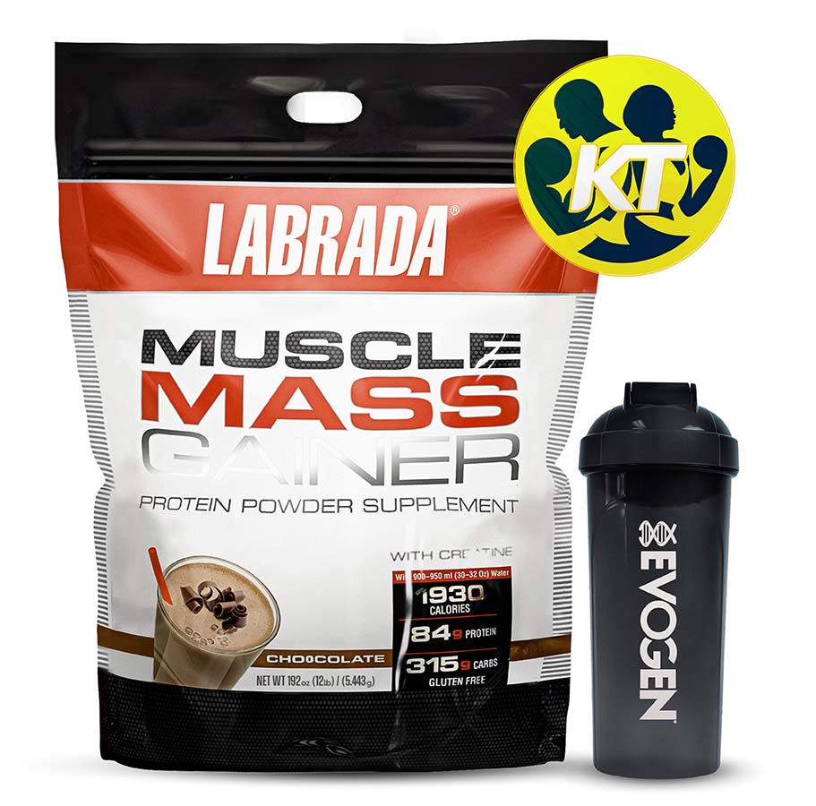 Combo Thực phẩm bổ sung Sữa hỗ trợ Tăng cân Tăng Cơ Muscle Mass Gainer từ Labrada + Quà tặng