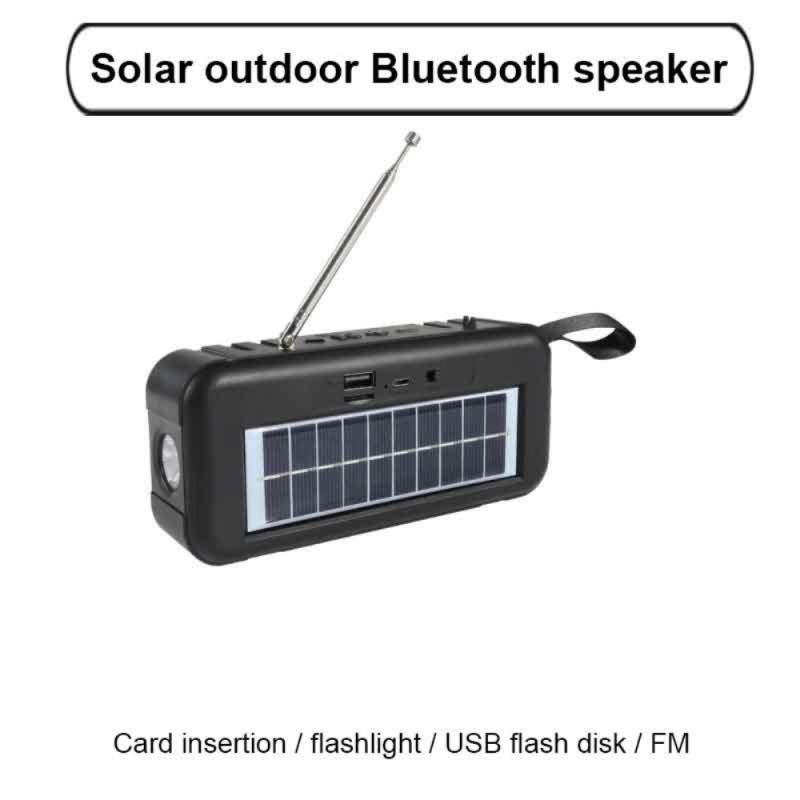 Loa Siêu Trầm Âm Nhạc Công Suất Cao Loa Tương Thích Bluetooth Âm Thanh Nổi Đèn Pin Led Loa Không Dây Loa Siêu Trầm Máy Nghe Nhạc Năng Lượng Mặt Trời Màu sắc: Đen