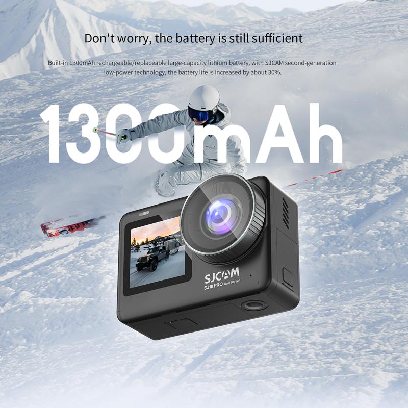 SJCAM SJ10 Pro Motion Camera 4K/60fps Công tắc màn hình kép Gyro EIS WiFi Remote DV H22 Chipset Micro mở rộng phát sóng trực tiếp phát sóng trực tiếp