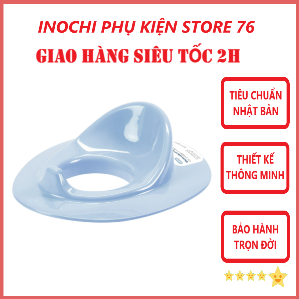 Miếng Lót Thu Nhỏ Bồn Cầu Cho Bé Tập Đi Vệ Sinh/ Bệ Ngồi Toilet , Bệ Bồn Cầu Có Đệm Cao Su Chống Trơn Trượt Đảm Bảo An Toàn Cho Bé- Chính Hãng inochi ( Tặng khăn đa năng )