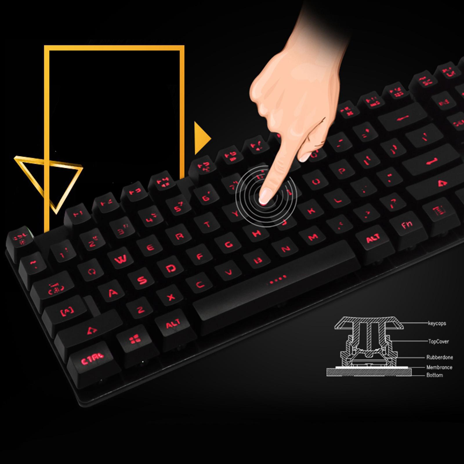 Wired Gaming Keyboard LED Backlit Gaming Keyboard RGB Gaming Rest 104 Keys Keyboard for PC Gamers (Black)