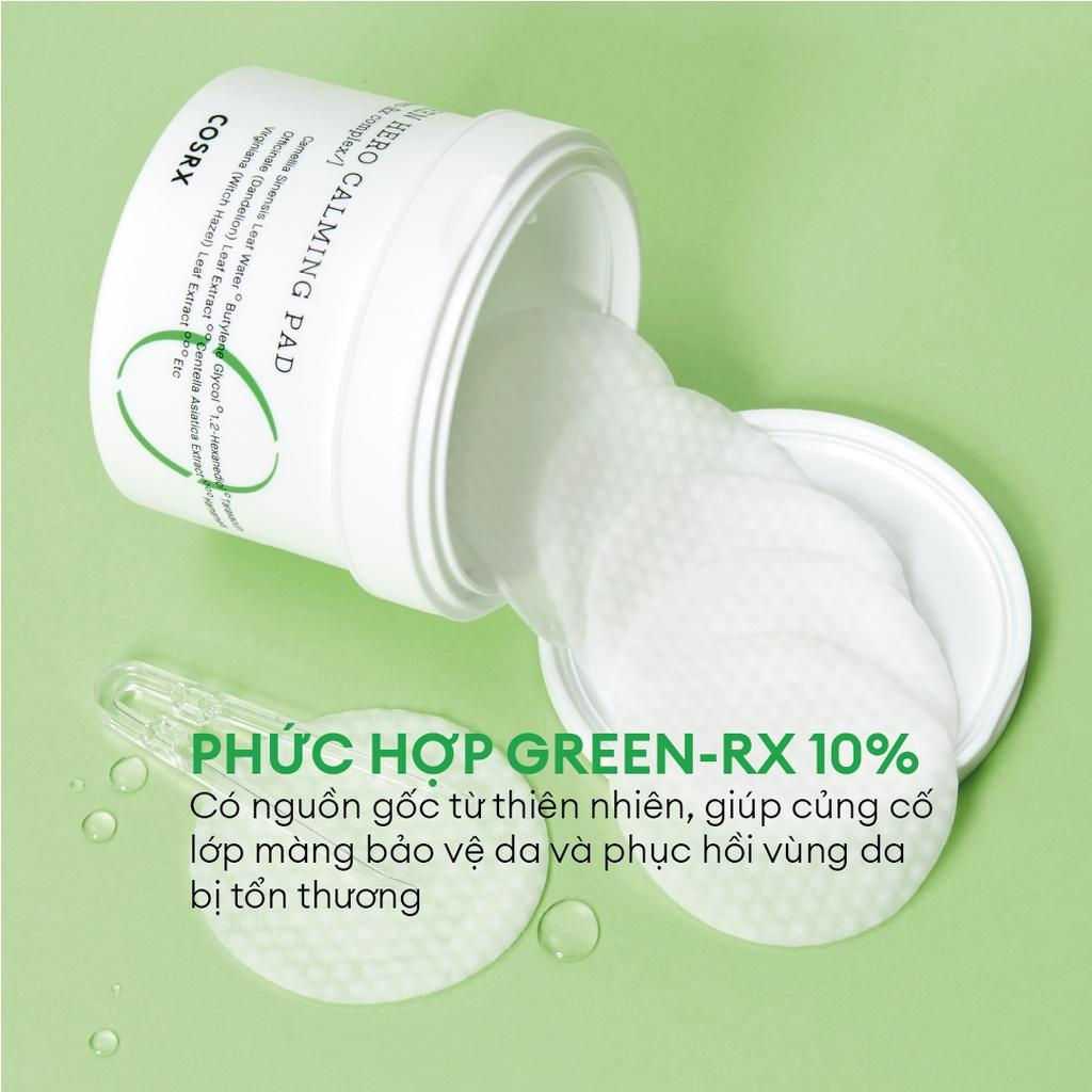 Bông Tẩy Tế Bào Chết Hoá Học Dưỡng Ẩm Và Dịu Da COSRX One Step Green Hero Calming Pad 70 Miếng