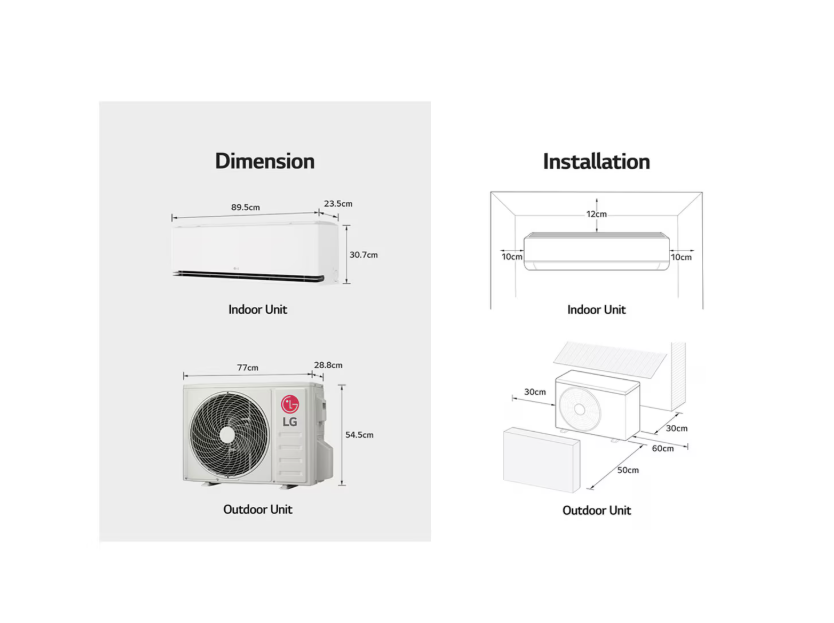[Chỉ giao Miền Bắc] Điều hòa LG DUALCOOL Inverter AI Air 1 chiều 1.5HP IPC12M1 - Hàng Chính Hãng