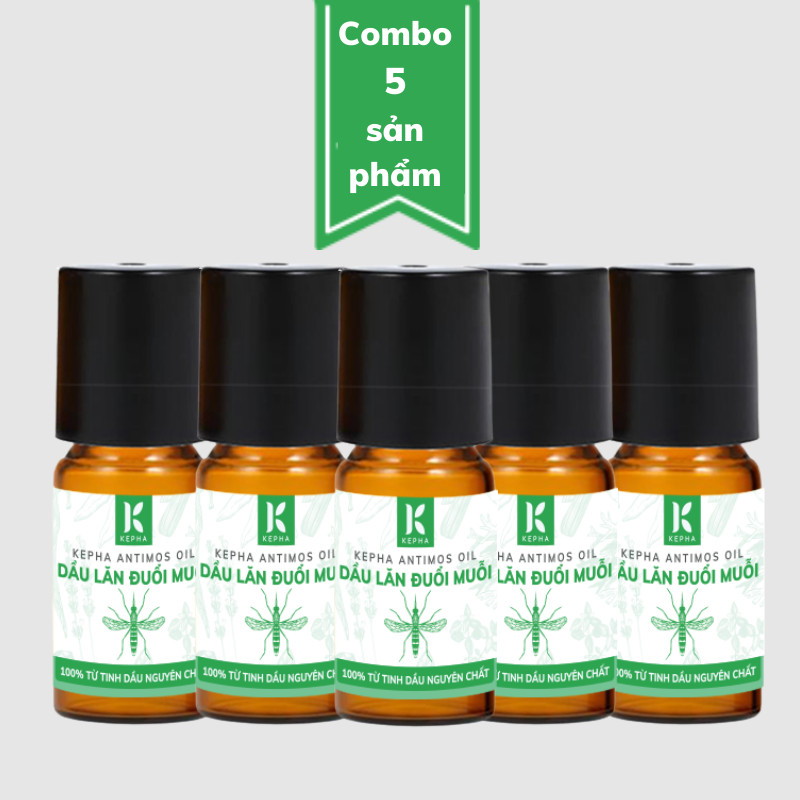 Combo 5 lọ tinh dầu lăn đuổi muỗi KePha Antimos Oil - Lăn đuổi muỗi Antimos Oil đã có chứng nhận an toàn cho bé. Đuổi muỗi, làm lành vết sưng tấy nhanh, hiệu quả