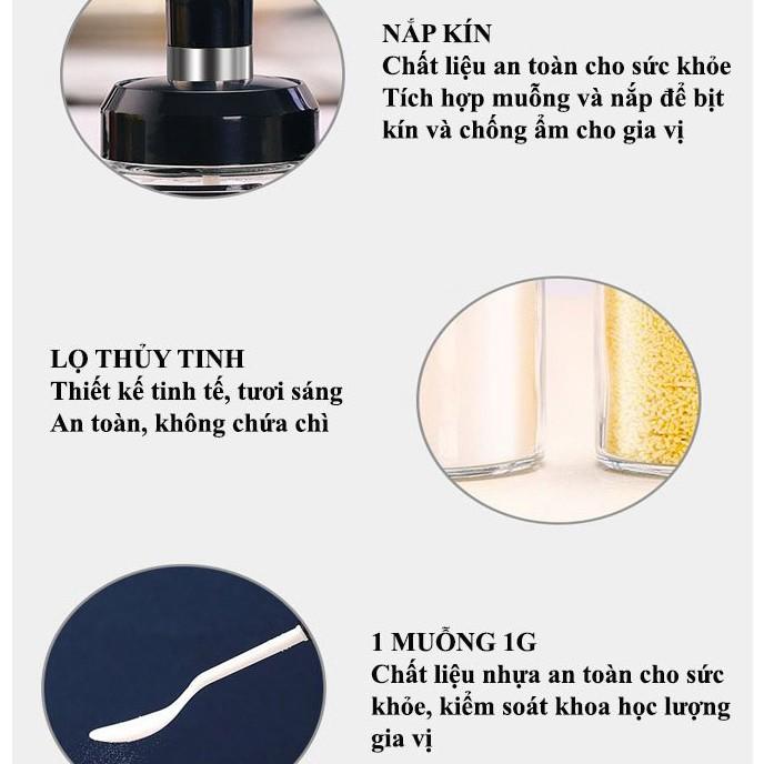 Hũ Đựng Gia Vị Kèm Muỗng, Lọ Đựng Gia Vị Tiện Ích Cho Nhà Bếp - Duonghieu6789