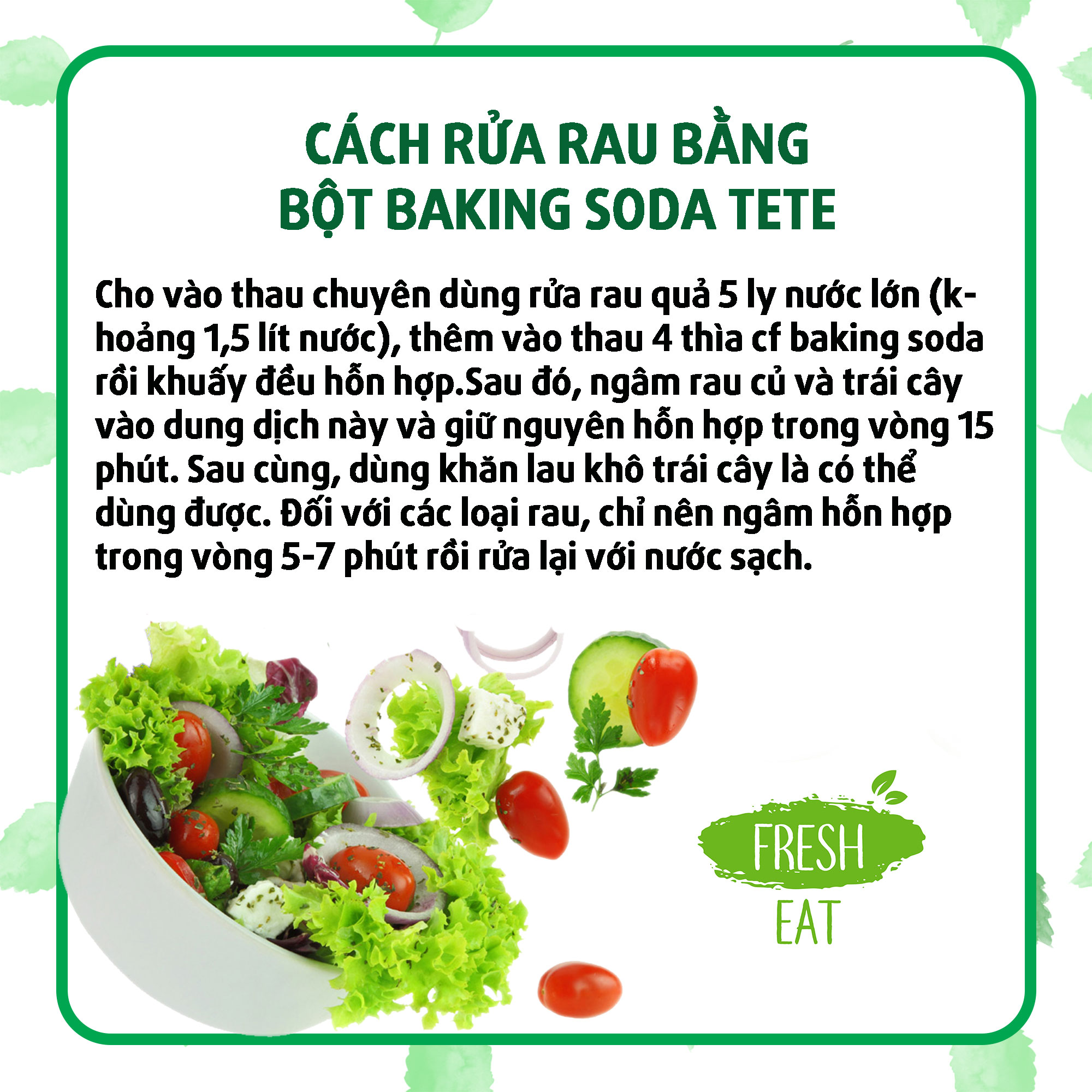 1Kg Bột Baking Soda Đa Rửa Rau Hay Trái Cây TETE