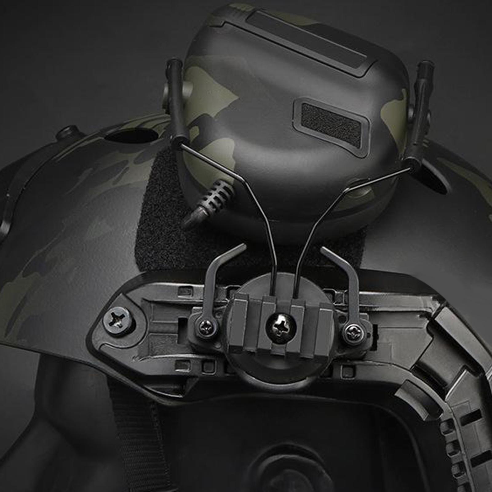 1 Pair Headset Helmet Adapter Holder, Tactical Helmet Rail Adapter Headset Support Suspension Headphones Bracket Left and Right Side Attachments
