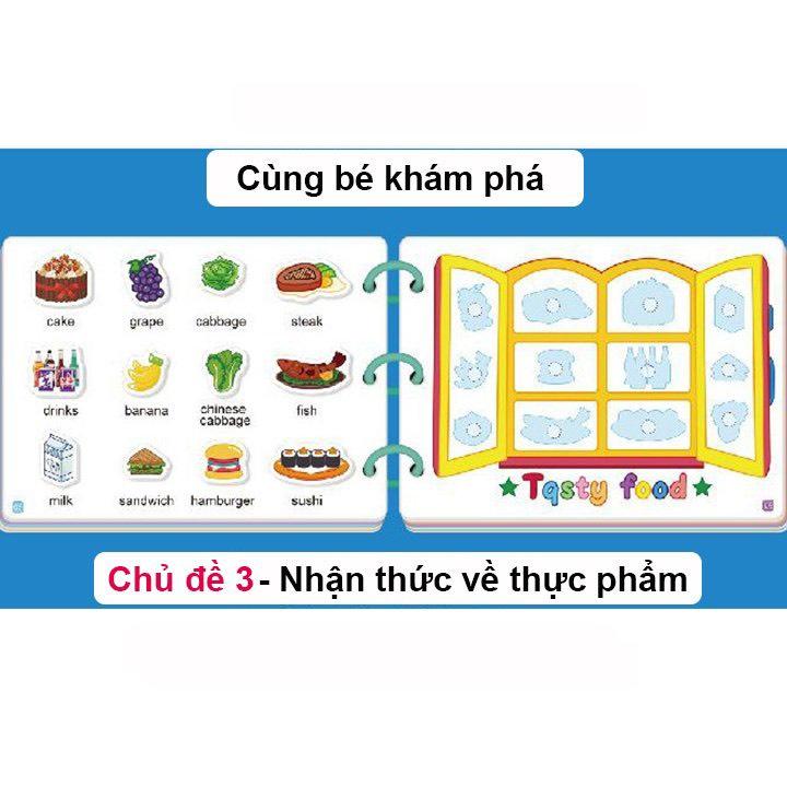 Bộ học tập bóc dán thông minh cho bé 17 chủ đề (loại cao cấp), dùng nhiều lần, giúp bé vừa chơi, vừa học tiếng Anh