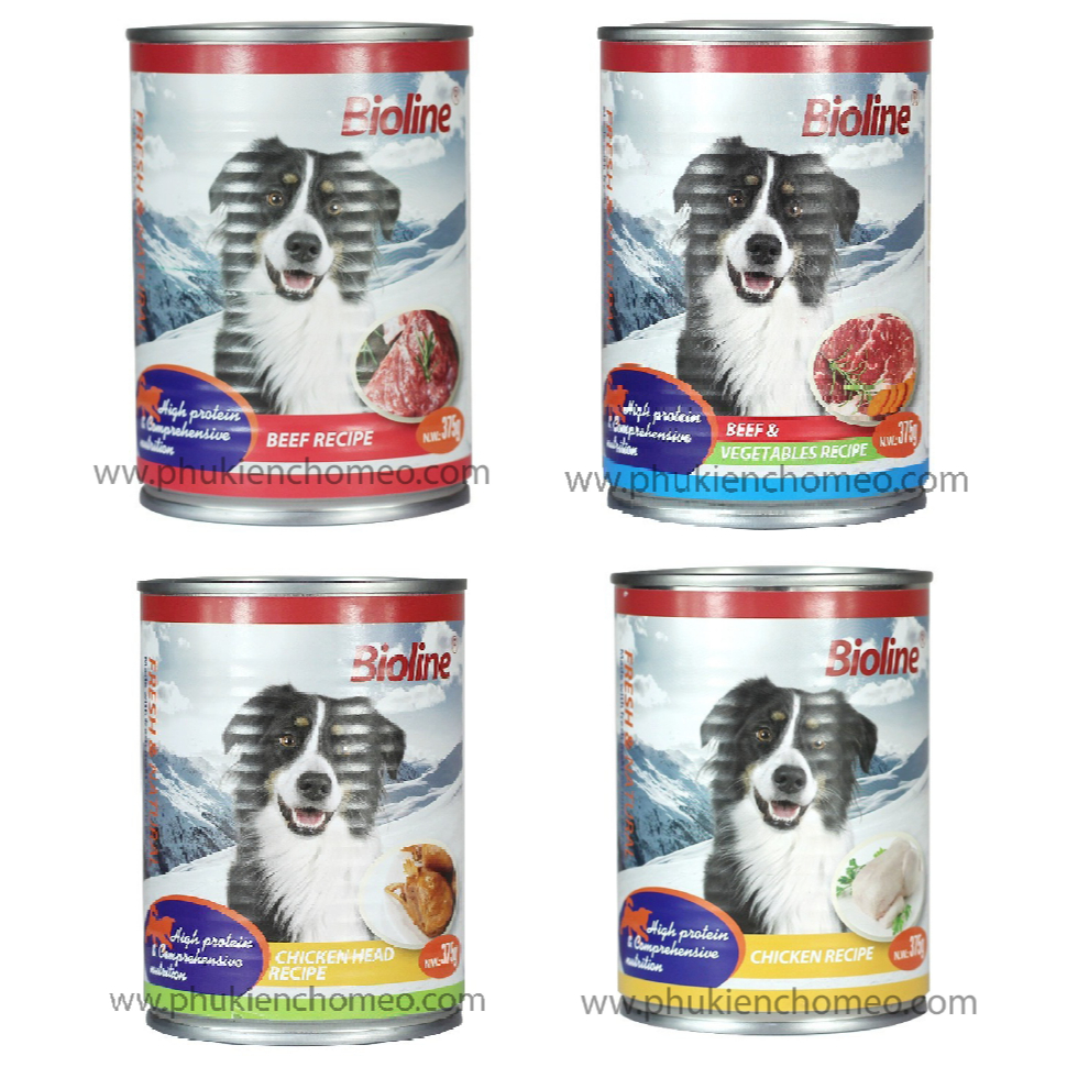 Pate Bioline cho Chó nhiều vị - Giàu protein &amp; dinh dưỡng toàn diện - Chất xơ tự nhiên để dễ tiêu hóa