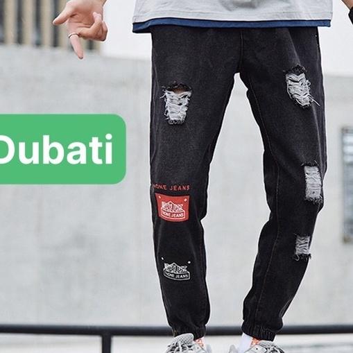 QUẦN JOGGER JEAN NAM CHẤT BÒ ĐEN ỐNG TÚM RỘNG DÀI PHONG CÁCH HÀN QUỐC- DB 1019- DUBATI FASHION