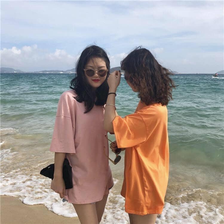 Áo thun trơn tay lỡ unisex 10 màu