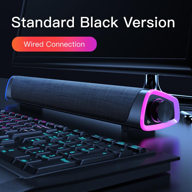 Thanh loa máy tính 4D Loa siêu trầm âm thanh nổi Bluetooth cho máy tính xách tay Máy tính xách tay Máy nghe nhạc Loa có dây mới Bán chạy Màu sắc: Đen có dây