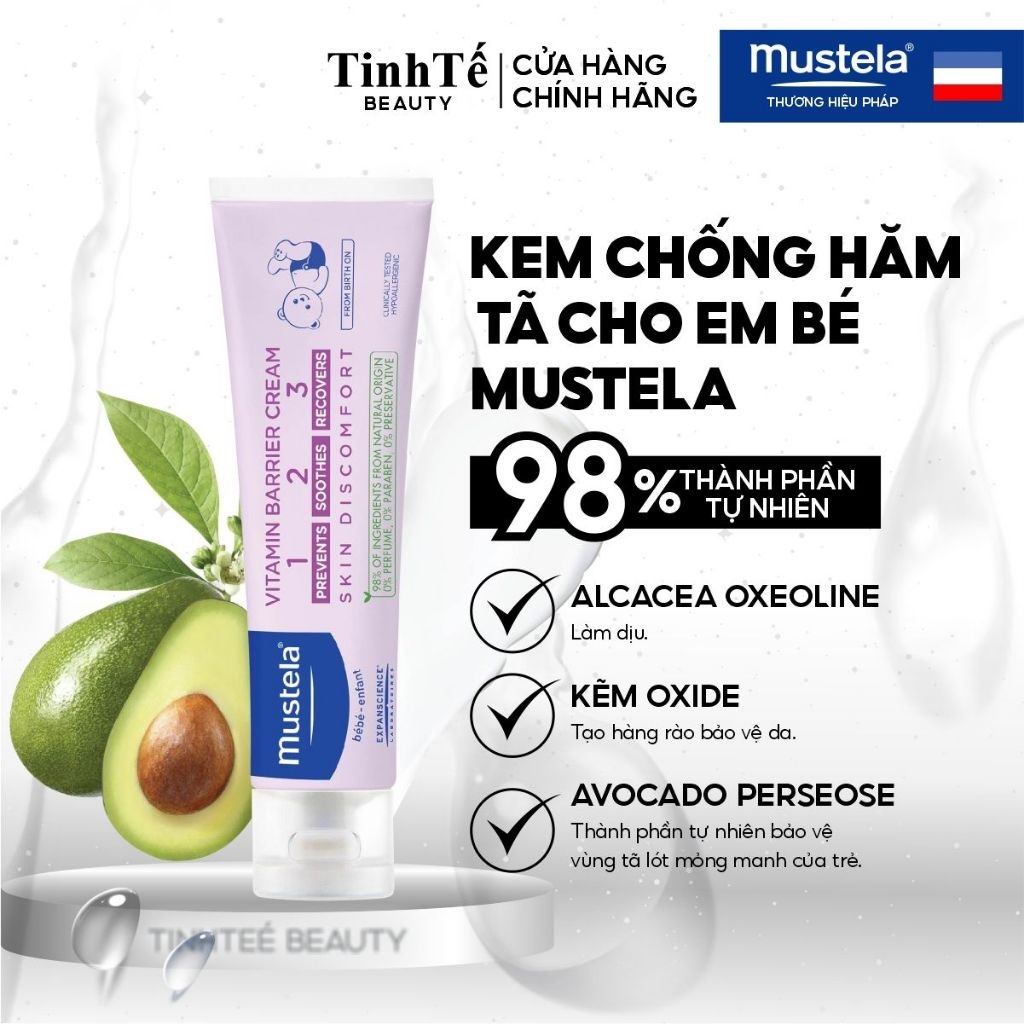 Kem Chống Hăm Tã Cho Em Bé Mustela VITAMIN BARRIER CREAM 50ML/100ML