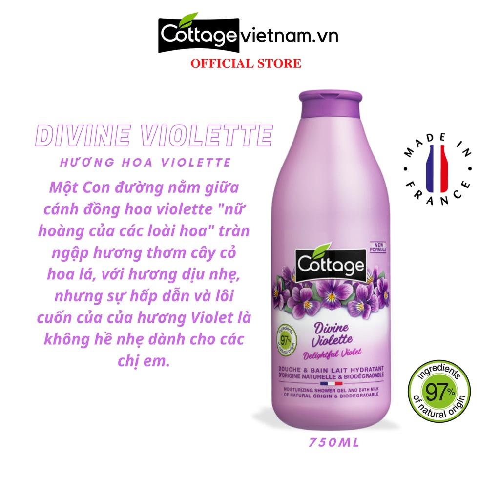 Sữa tắm Cottage của Pháp 750ml, hương hoa Violet