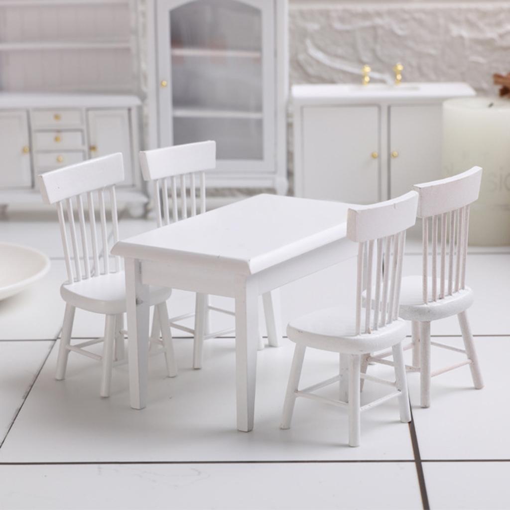 1/12 Scale Dolls House Miniature Unpainted Dining Chair Furniture Accessory