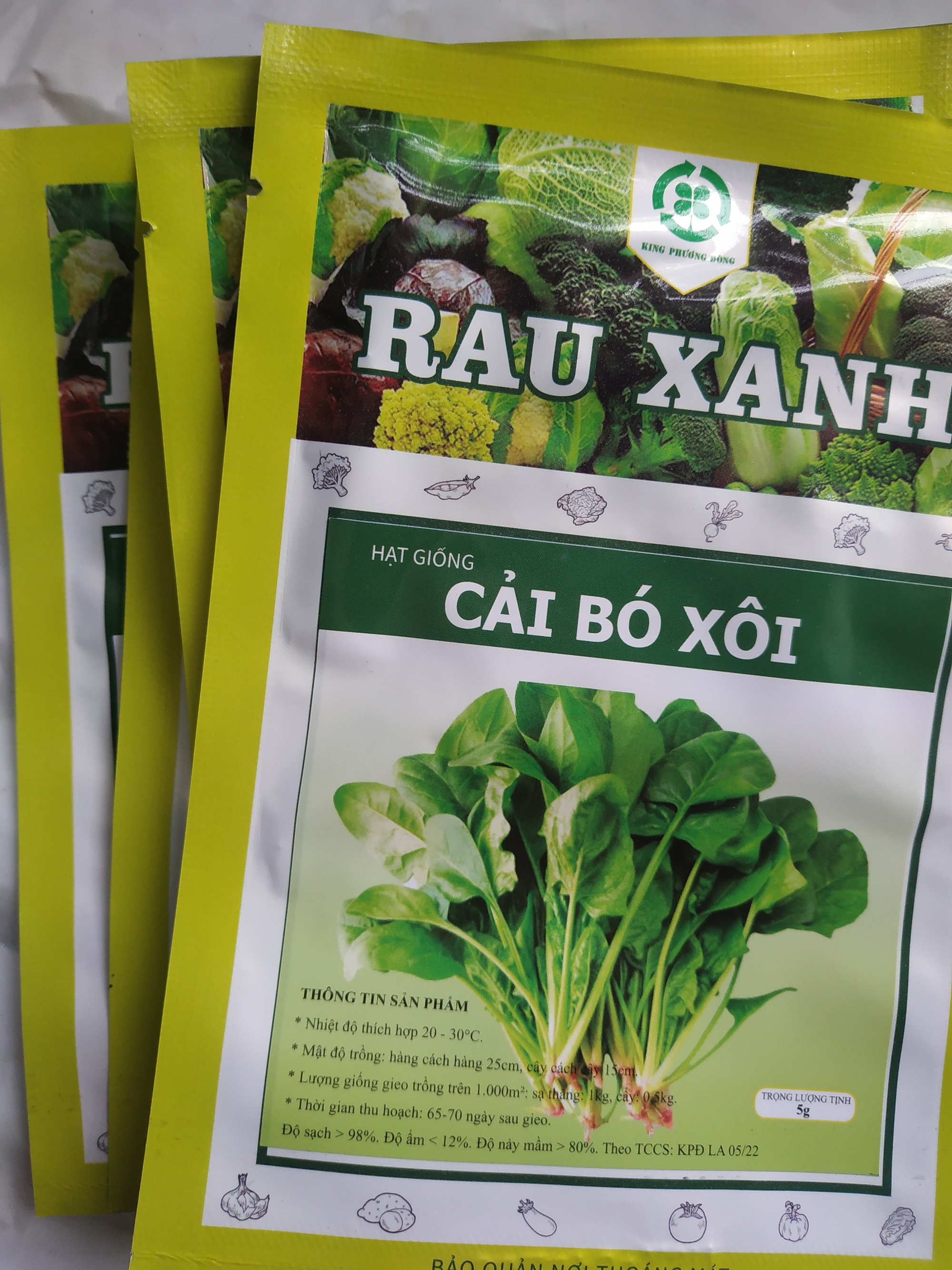 Combo 10 gói Hạt giống CẢI BÓ XÔI - gói 5 gram