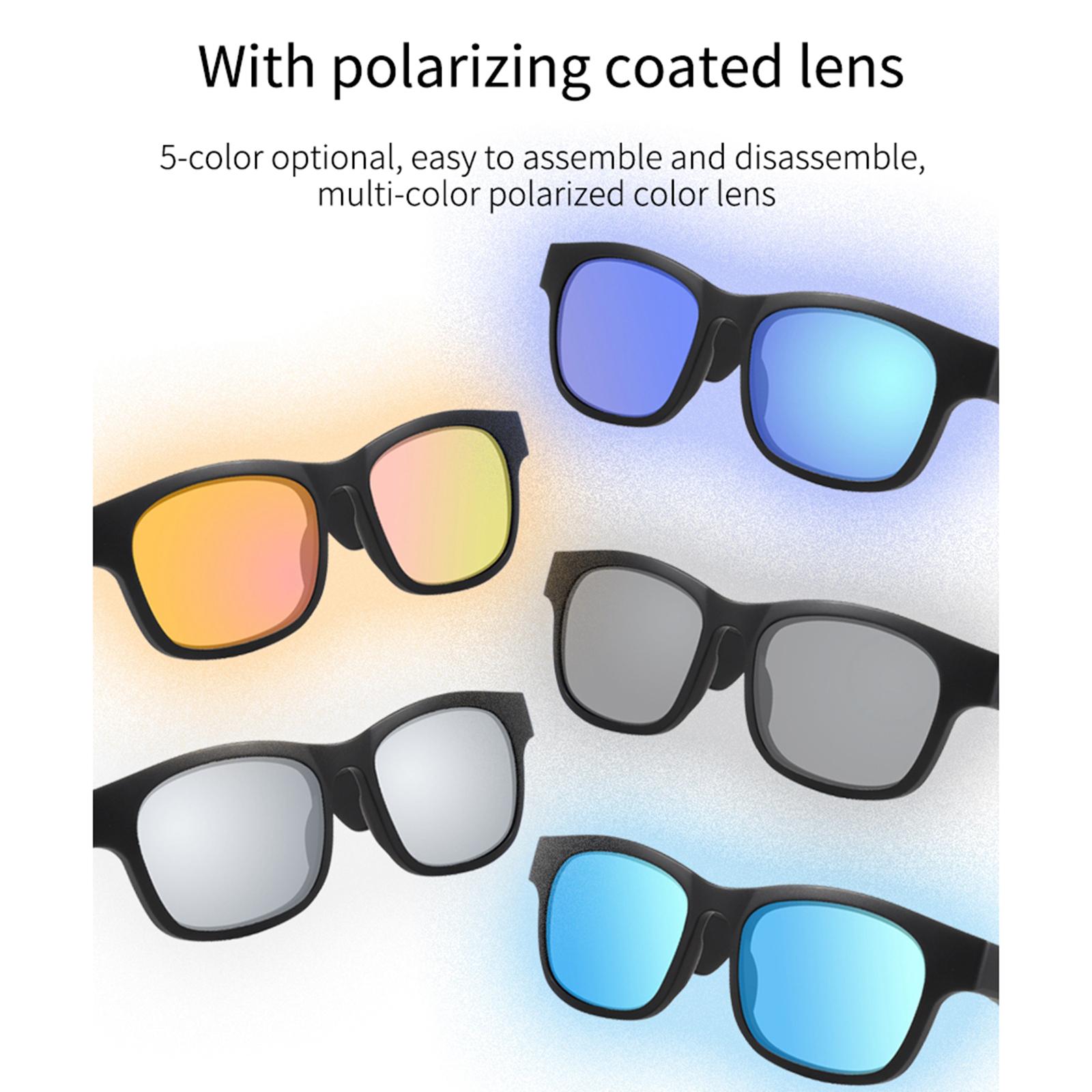 Bone Conduction Smart Glasses Sunglasses Bluetooth Headphones,Open Ear Audio Sunglasses Speaker to Listen Music and Make Phone Calls