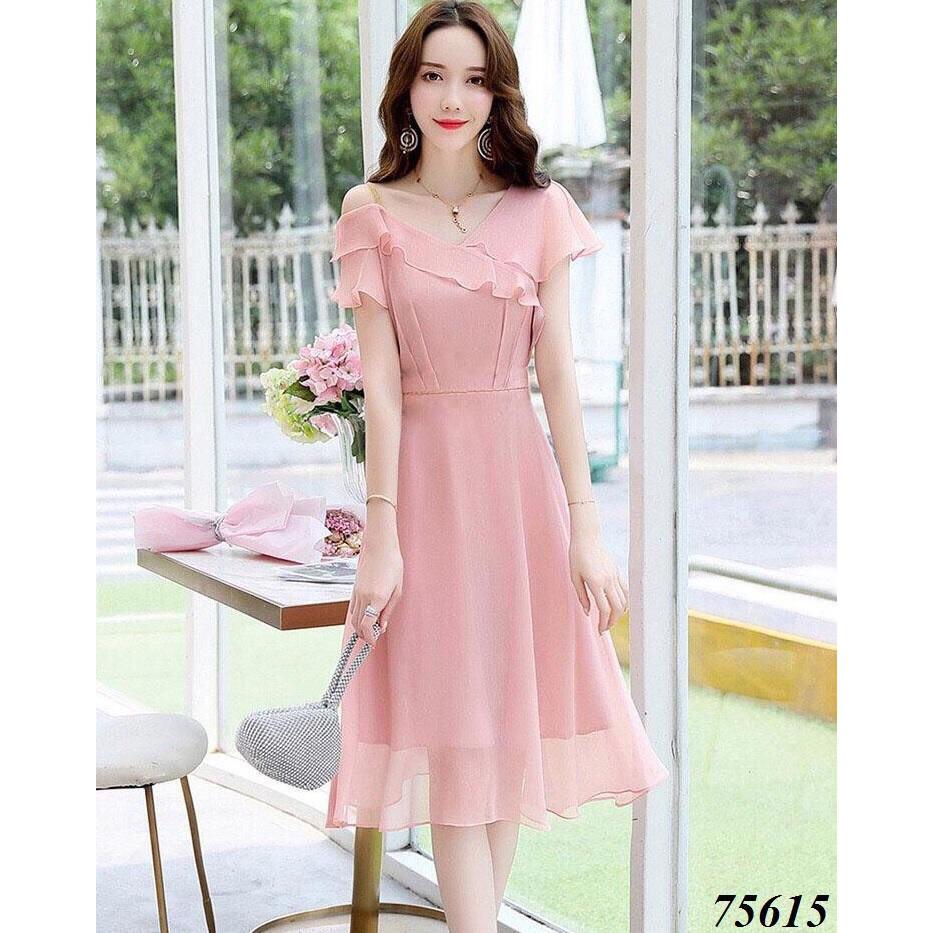 Đầm voan tầng rớt vai nhẹ nhàng thanh lịch cho quý cô thời nay / có size XXL