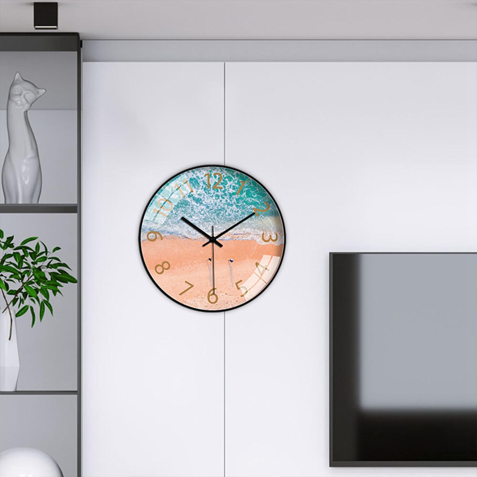 Simple Wall Clock Large Quartz Clock 12" Clocks for Home Kitchen School Living Room Decor