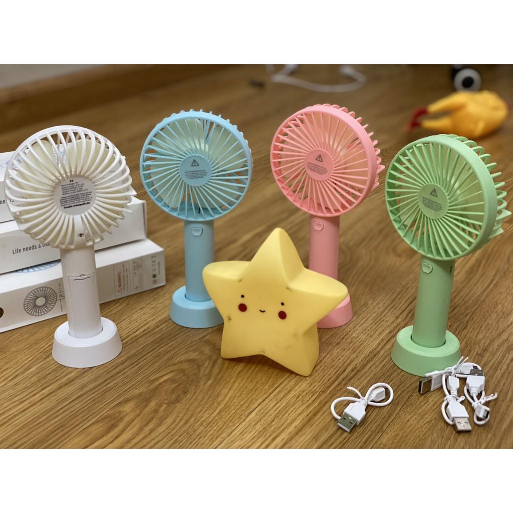 Quạt Cầm Tay Mini, Để Bàn Sạc Tích Điện Siêu Tiện Dụng Cho Mua Hè, Giao Màu Ngẫu Nhiên
