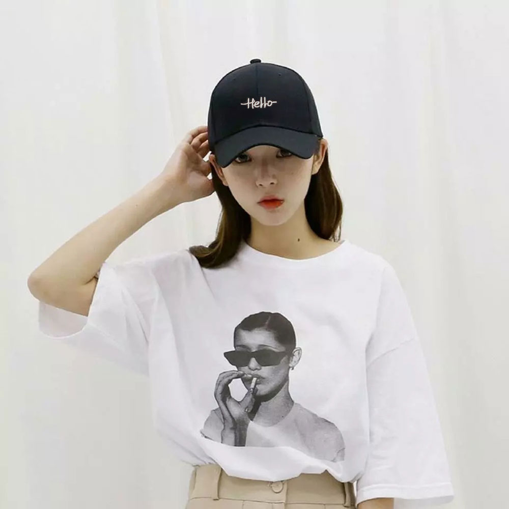 Mũ lưỡi trai - nón Ulzzang thêu chữ Hello unisex nam nữ chống nắng phong cách thời trang, cá tính