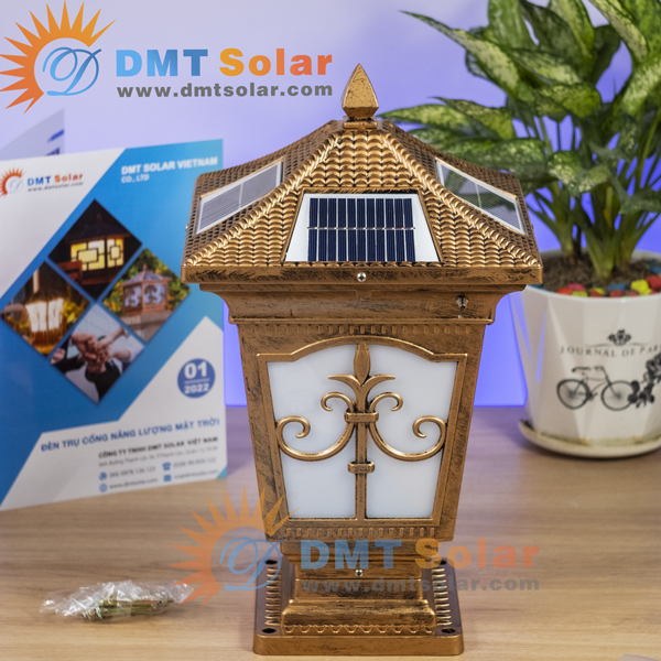 Đèn trụ cổng cổ điển năng lượng mặt trời DMT-TC01S-V1 (25x25cm)