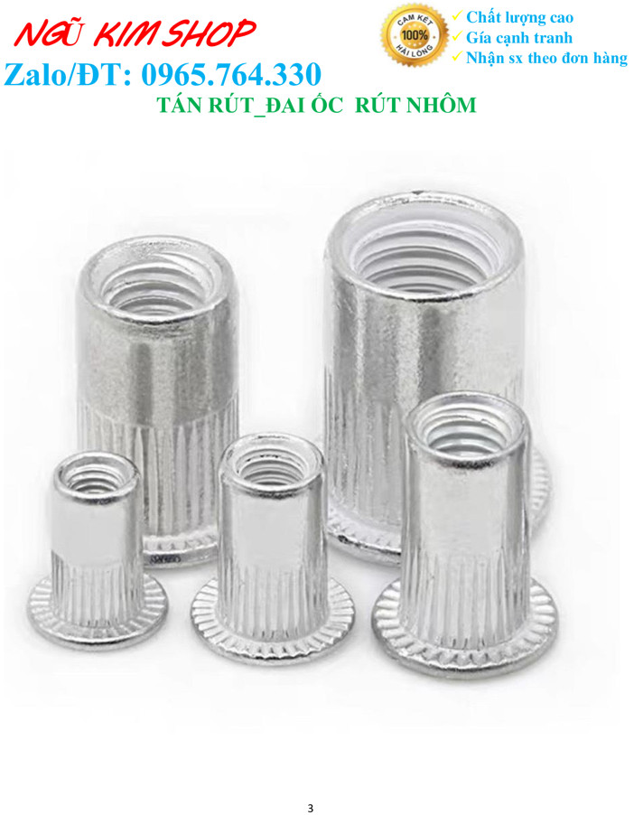 TÁN RÚT_ ĐAI ỐC RÚT NHÔM M3 -> M10