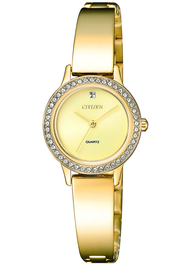 Đồng Hồ Nữ Citizen Đính Đá Swarovski Dây Thép Không Gỉ EJ6132-55P - Mặt Vàng