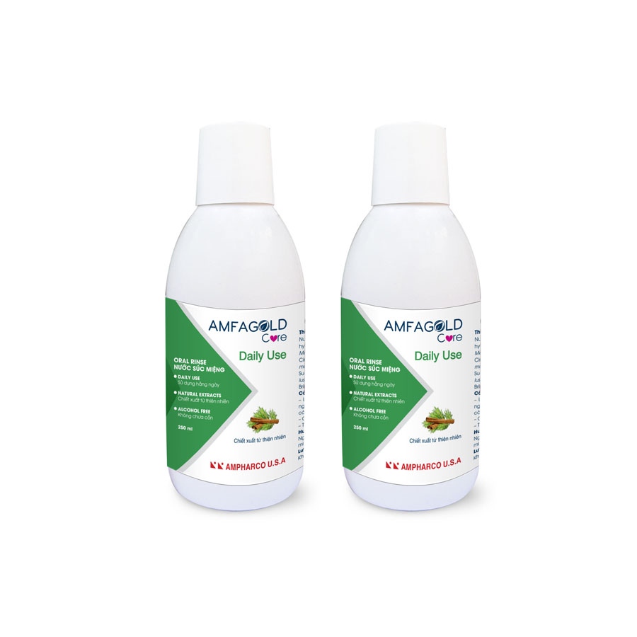 Combo 2 chai nước súc miệng Amfagold Care Daily Use