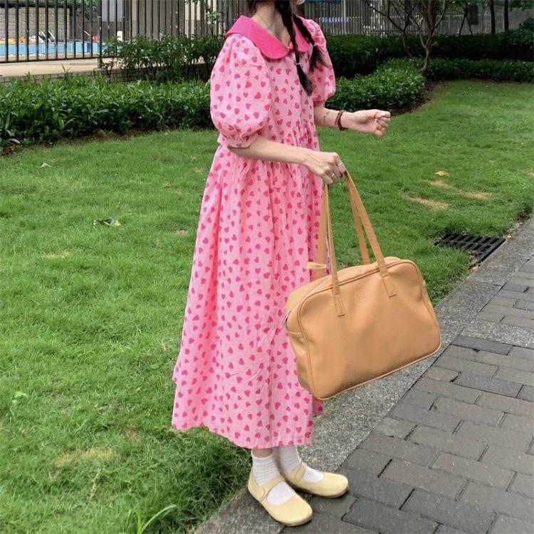 CHENGRUI Váy cổ búp bê Pháp cho nữ mùa hè 2023 đầm dài thắt lưng mỏng sinh viên ngọt ngào dịu dàng váy gió