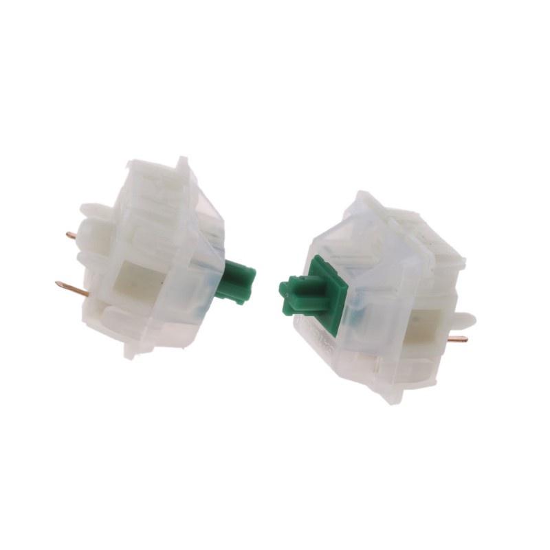 HSV 10Pcs Gateron Switche 5Pin Milky Green Switch Mechanical Keyboard Gateron MX Switch Transparent Case fit GK61 GK64 GH60