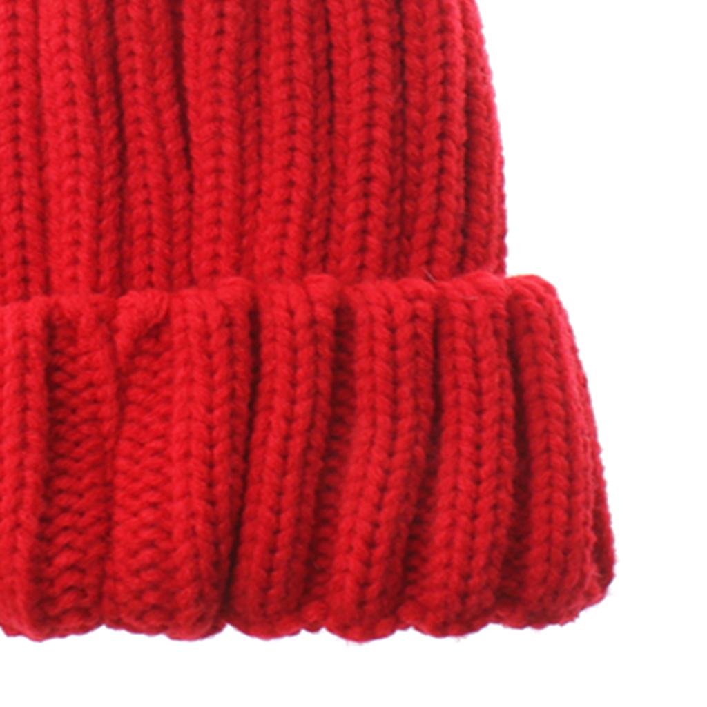 Baby Unisex Winter Warm Faux Double Fur Pom Bobble Knit Beanie Hat Cap