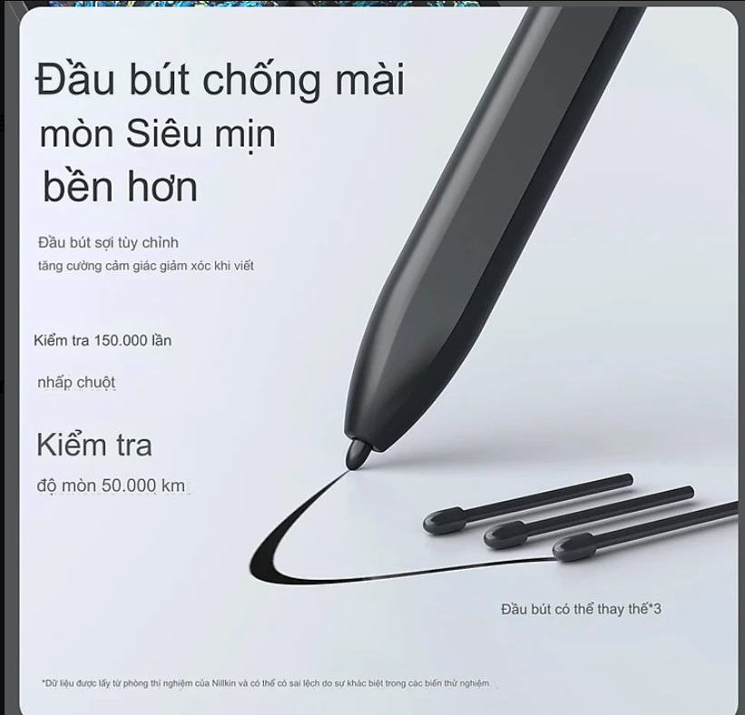 Bút cảm ứng cho Samsung galaxy Tab S6 S7 S8 S9 Plus Ultra Nillkin ISketch S3 Stylus đa năng chống tì tay, hít cạnh máy, không lo hết pin - Hàng nhập khẩu