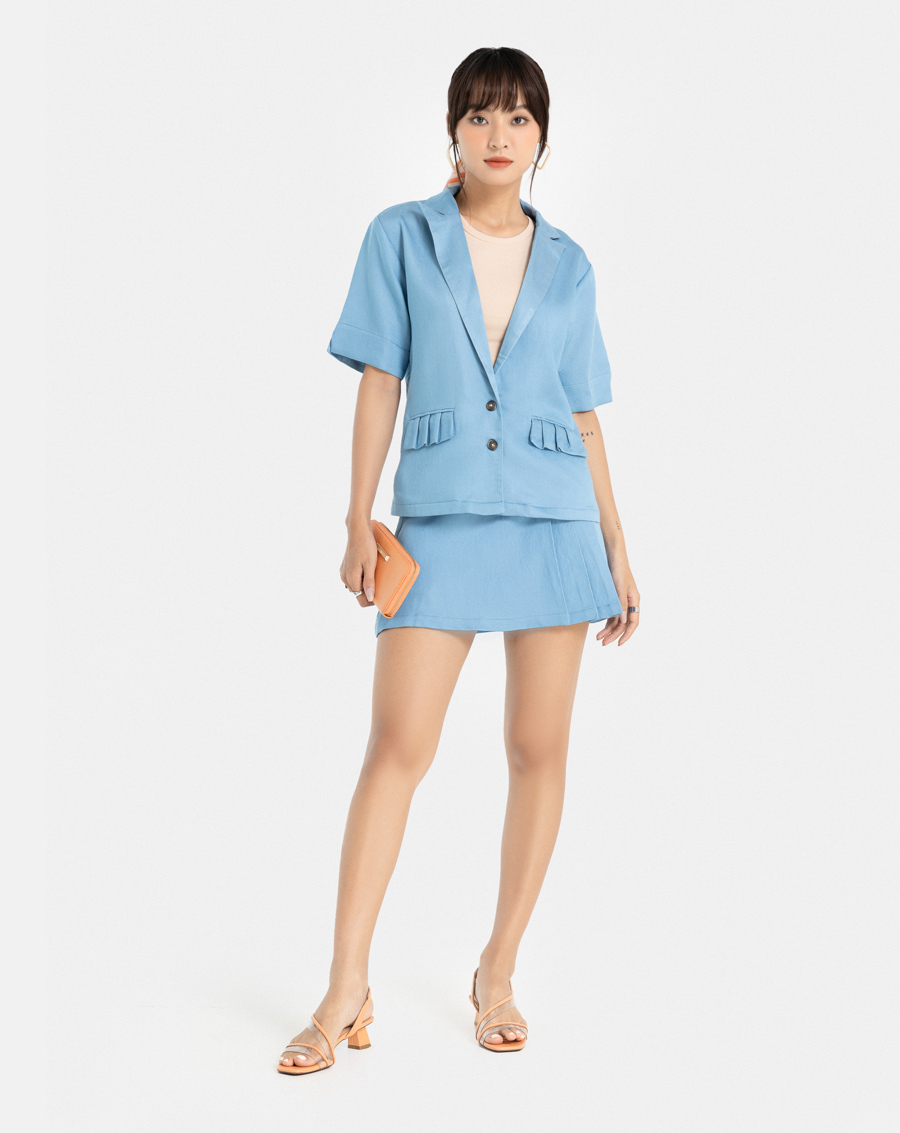 Áo Blazer Nữ Thời Trang JUNO Tay Ngắn JNKHC009
