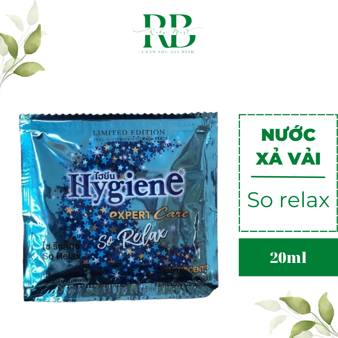 Nước Xả Vải Hygiene Thái Lan Đậm Đặc Thơm Lâu làm Mềm Vải Dùng Được Cho Quần Áo Trẻ Em Dây 12 Gói Được Chọn Màu