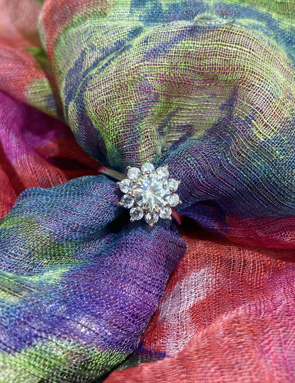Bộ trang sức Bạc 925 xi Kim viên chủ Kim Cương nhân tạo Moissanite hạt 0.5-1.0 carat - S10.1.7.7