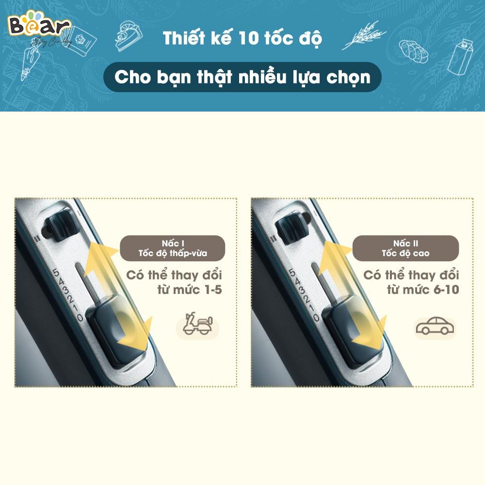 Máy Đánh Trứng Nhào Bột Cầm Tay Bear Công Suất Lớn Làm Bánh Bao, Làm Bánh Kem - HM-B01V1 - Hàng Chính Hãng Bảo hành 18 Tháng