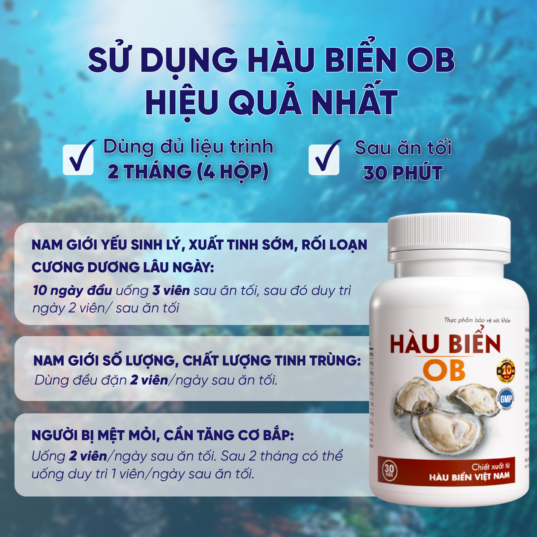 Thực Phẩm Chức Năng Tinh Hàu Biển OB - Tăng Cường Sinh Lý Nam Giới (Chai 30 viên)