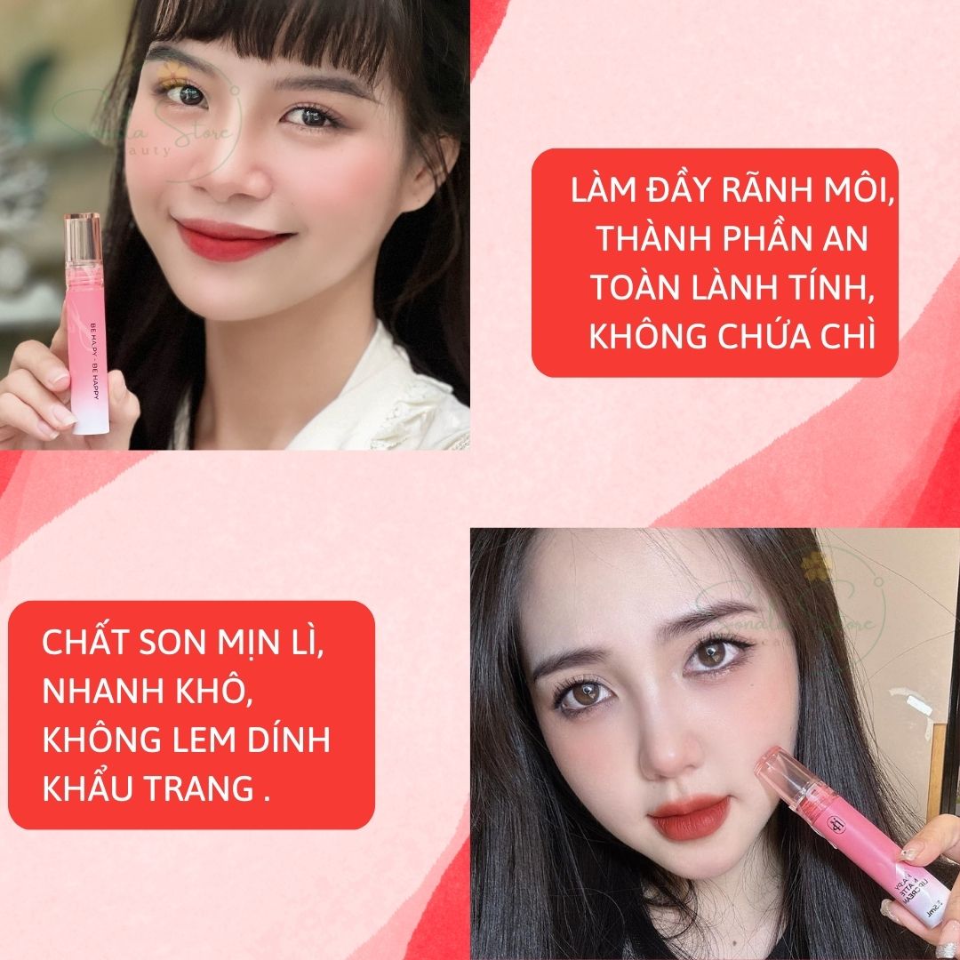 Son kem lì lâu trôi HAPY MINIGARDEN 3.5ml phiên bản 2023 cải tiến siêu lì giữ màu 24h kháng nước ăn uống không lem không trôi không dính khẩu trang thành phần an toàn không chứa chì