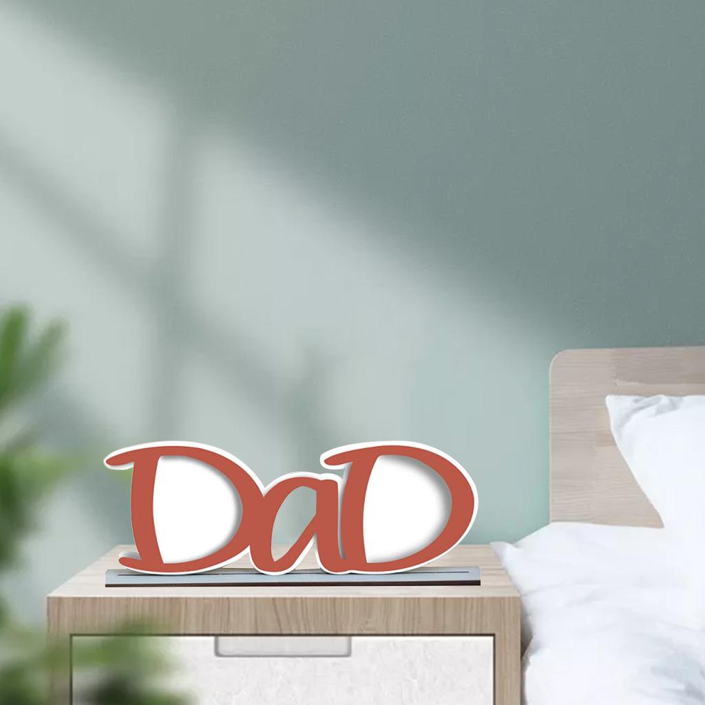 Wood Picture Frames Dad/Papa Letters Photo Clip Picture Holder Desktop Ornament Father's Day Birthday Gifts