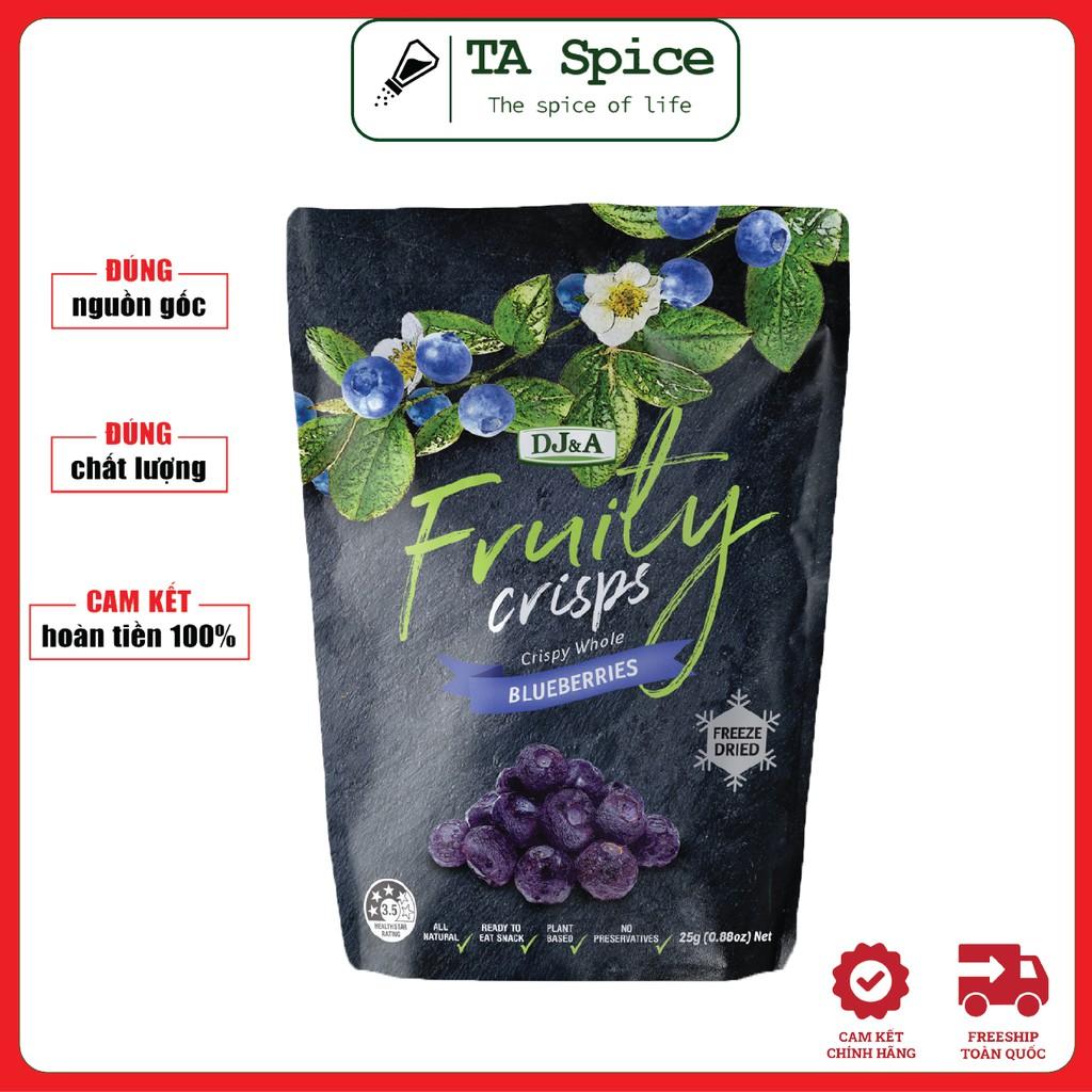 Việt quất sấy giòn DJ&amp;A 25g - Tốt cho sức khoẻ - ăn giảm cân KETO - ăn chay - Crispy Whole Blueberries