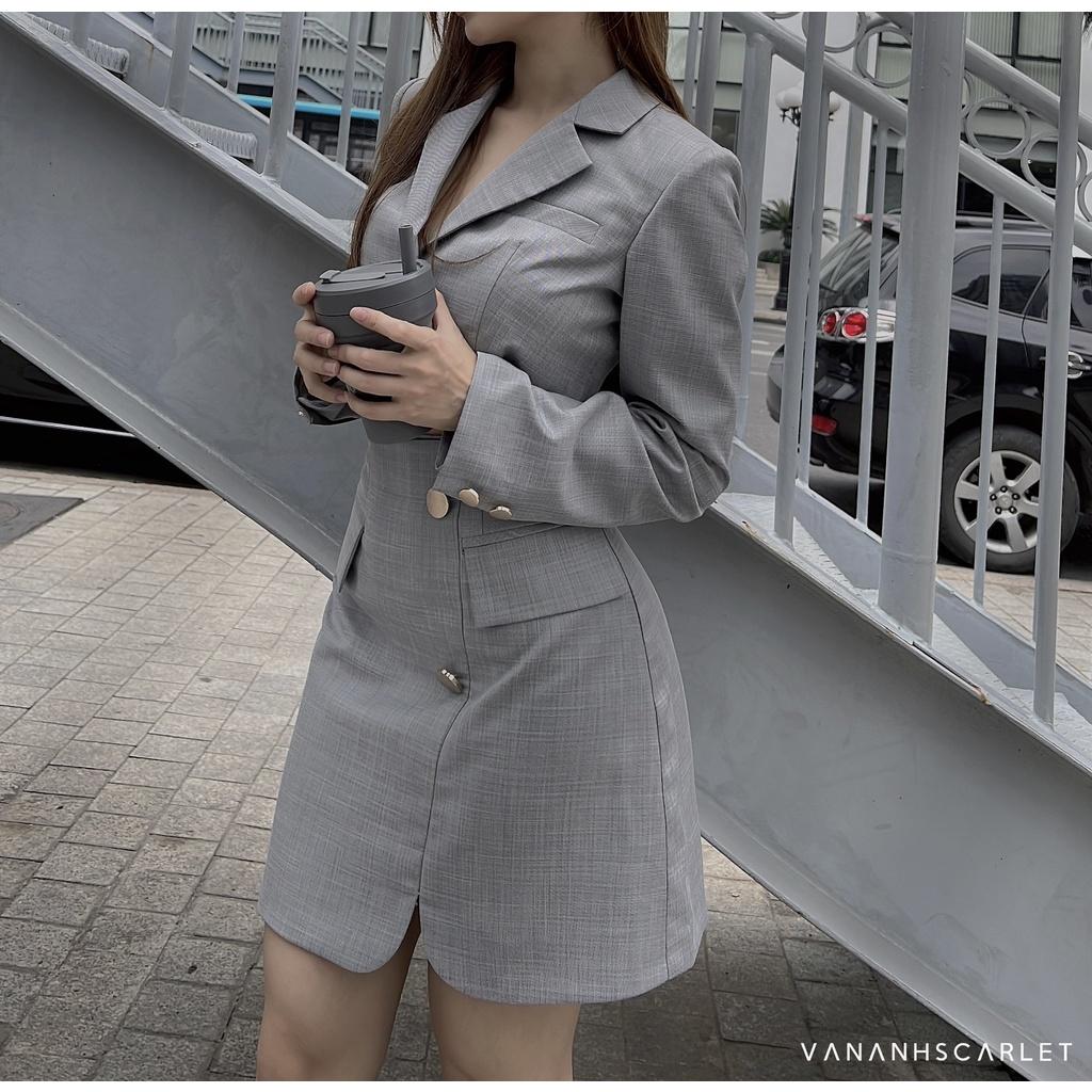 Set vest nữ VANANHSCARLET buộc dây thắt eo